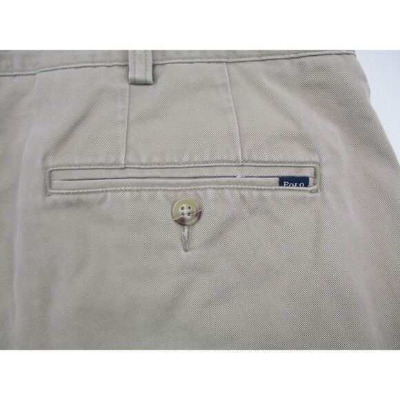 Vintage Polo Ralph Lauren Shorts Mens 40 Beige‎ Khaki Chino Pockets Preppy - Picture 3 of 9